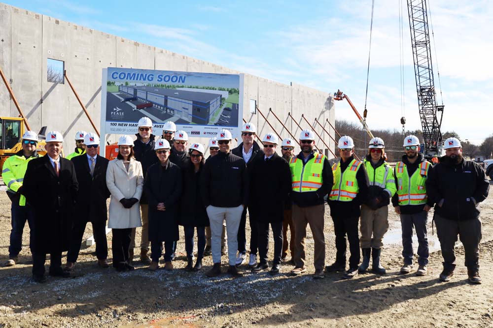 Tidemark and Kane Co. celebrate panel-raising on new 100,000 SF Logistics Facility at Pease